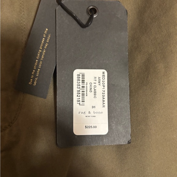 rag & bone Men's Khaki Chinos - Picture 3 of 5